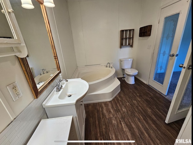 911 4th St, New Boston, IL 61272 - full bath with a bath, wood finished floors, and vanity