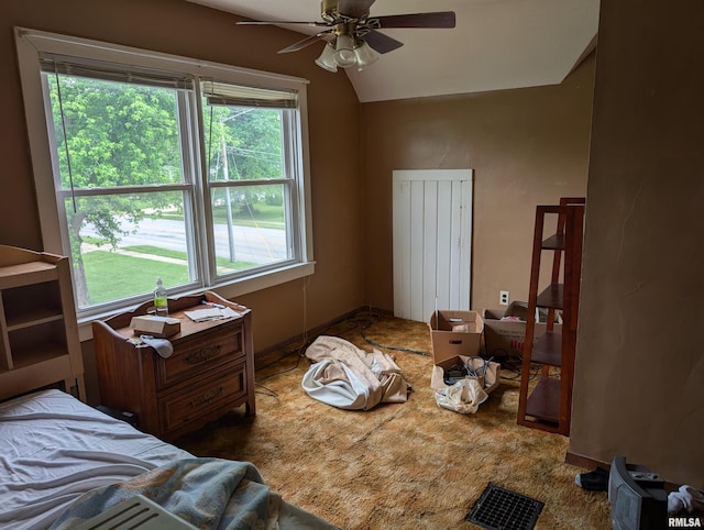 1507 N Lincoln Ave, Davenport, IA 52804 - carpeted bedroom featuring lofted ceiling and ceiling fan