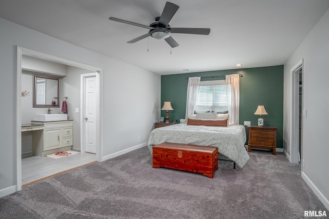 4932 Torrey Pines Ct, Davenport, IA 52807 - bedroom with light colored carpet and a ceiling fan