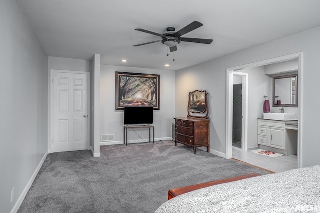 4932 Torrey Pines Ct, Davenport, IA 52807 - bedroom featuring recessed lighting, carpet floors, and a ceiling fan