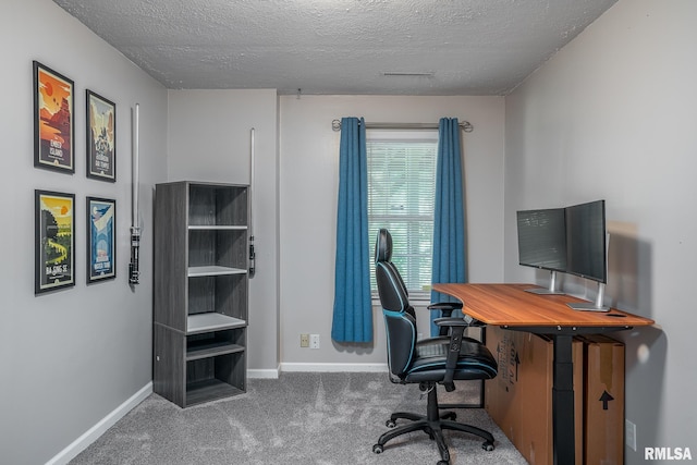 4932 Torrey Pines Ct, Davenport, IA 52807 - carpeted home office featuring a textured ceiling