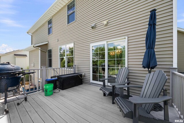 5727 Charlie Chase Ln, Bettendorf, IA 52722 - wooden terrace with area for grilling