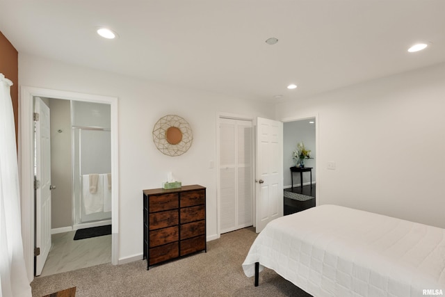 183 Island Ave, East Moline, IL 61244 - carpeted bedroom featuring recessed lighting and connected bathroom