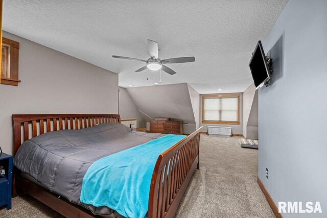11815 Rte 84 N, Port Byron, IL 61275 - bedroom with a textured ceiling, carpet, and ceiling fan