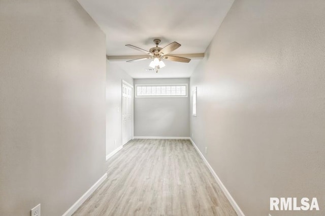 1231 Devils Glen Rd, Bettendorf, IA 52722 - unfurnished room with light wood-type flooring and a ceiling fan