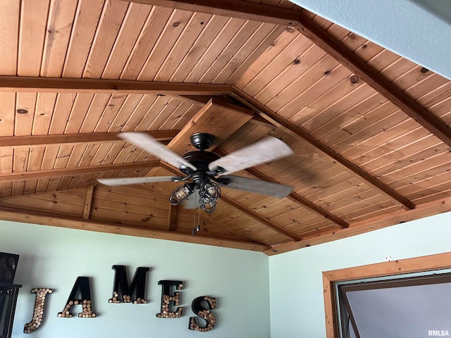 114 S State St, Annawan, IL 61234 - detailed view of a wooden ceiling with exposed beams and a ceiling fan