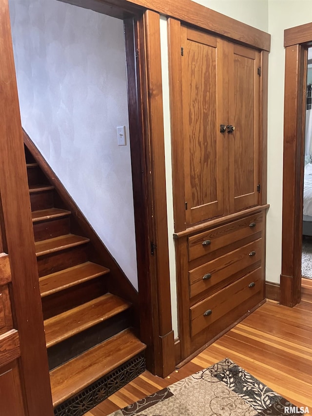 114 S State St, Annawan, IL 61234 - staircase with wood finished floors