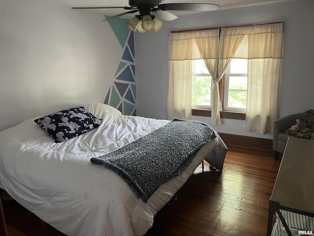 114 S State St, Annawan, IL 61234 - bedroom featuring hardwood / wood-style floors and ceiling fan