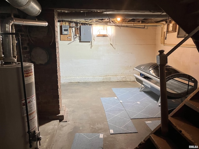 114 S State St, Annawan, IL 61234 - unfinished below grade area with electric panel and gas water heater