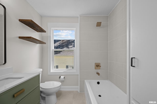 2664 Fair Ave, Davenport, IA 52803 - full bath featuring vanity, tile patterned floors, and washtub / shower combination