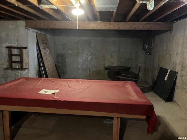 200 S Main St, Annawan, IL 61234 - unfinished below grade area featuring billiards table
