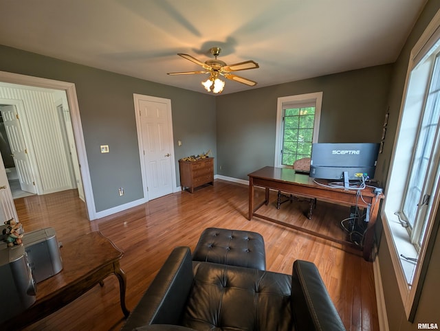 1315 W Wexford Pl, Peoria, IL 61615 - office space with wood finished floors and a ceiling fan