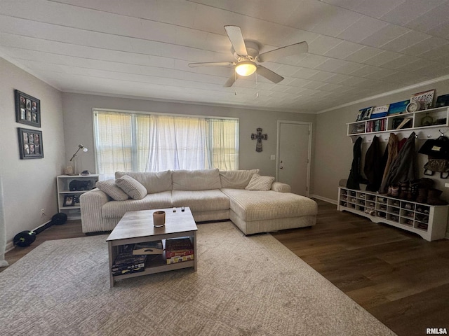 905 W Boulevard St, Marion, IL 62959 - living room featuring a ceiling fan and wood finished floors