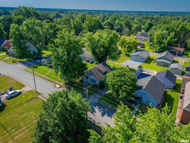1506 E Oak St, West Frankfort, IL 62896 - aerial view of residential area with a heavily wooded area