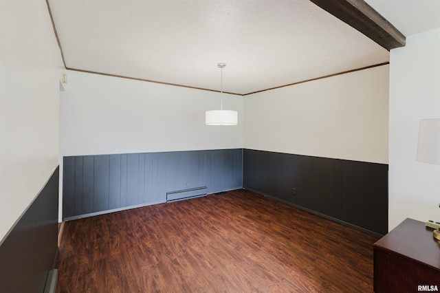 103 Westernaire Dr, Marion, IL 62959 - spare room with a baseboard radiator, a wainscoted wall, and wood finished floors