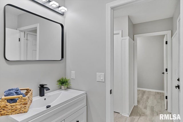 4050 4th St Unit B, East Moline, IL 61244 - bathroom featuring vanity and wood finished floors