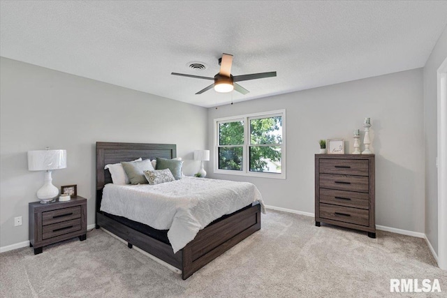 4050 4th St Unit B, East Moline, IL 61244 - bedroom with carpet flooring, a ceiling fan, and a textured ceiling
