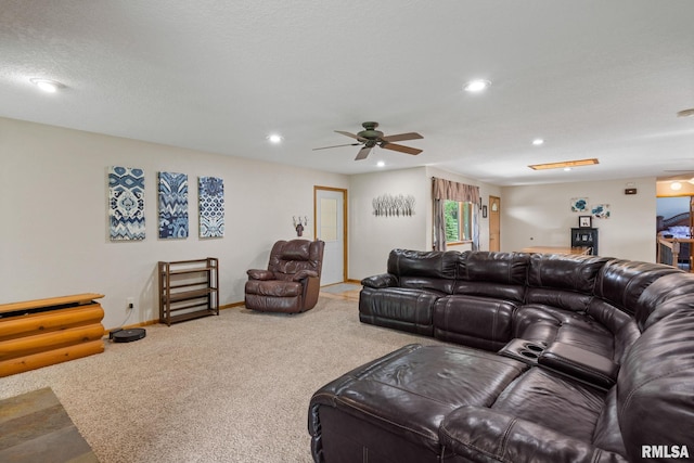 910 Fyre Lake Dr, Sherrard, IL 61281 - living room with carpet flooring, ceiling fan, and recessed lighting