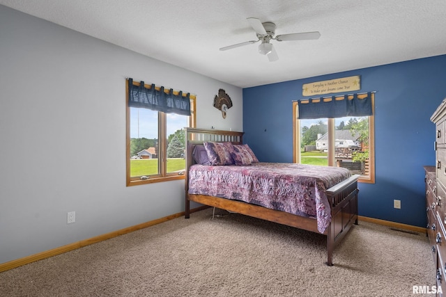 910 Fyre Lake Dr, Sherrard, IL 61281 - carpeted bedroom with multiple windows and ceiling fan