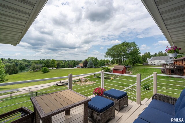 910 Fyre Lake Dr, Sherrard, IL 61281 - deck with a lawn