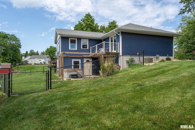910 Fyre Lake Dr, Sherrard, IL 61281 - back of house featuring a gate and a wooden deck