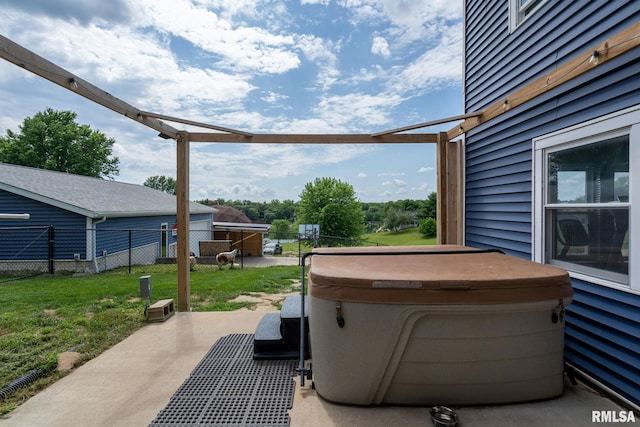910 Fyre Lake Dr, Sherrard, IL 61281 - view of patio / terrace with a hot tub