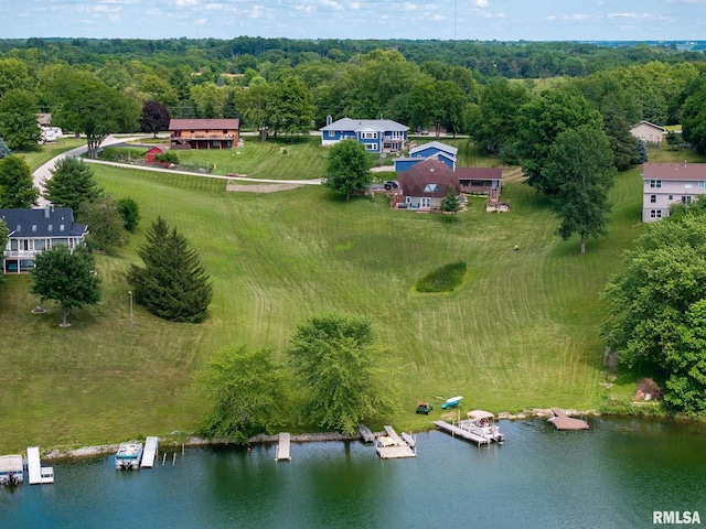910 Fyre Lake Dr, Sherrard, IL 61281 - drone / aerial view of a large body of water and a forest