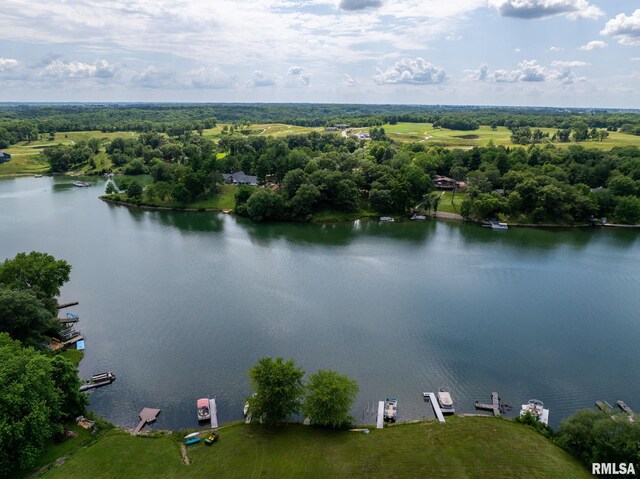 910 Fyre Lake Dr, Sherrard, IL 61281 - drone / aerial view of a large body of water