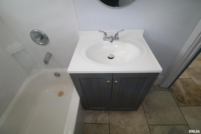 1416 Payson Ave, Quincy, IL 62301 - bathroom with vanity, tile patterned flooring, and shower / tub combination