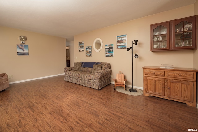 9711 W 106th Ave, Taylor Ridge, IL 61284 - living room with dark wood-type flooring and baseboards