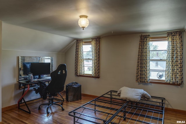 1221 4th St, Camanche, IA 52730 - office area with wood finished floors and lofted ceiling
