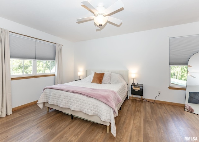 624 Mineral Creek Dr, Colona, IL 61241 - bedroom with wood finished floors, multiple windows, and a ceiling fan