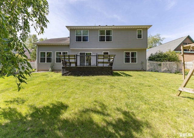 624 Mineral Creek Dr, Colona, IL 61241 - rear view of house featuring a wooden deck