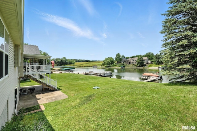 106 Valley View Dr, Sherrard, IL 61281 - view of grassy yard with a water view
