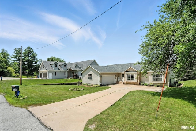 106 Valley View Dr, Sherrard, IL 61281 - view of front facade featuring an attached garage, a front lawn, and concrete driveway
