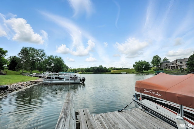 106 Valley View Dr, Sherrard, IL 61281 - dock with a water view and a lawn
