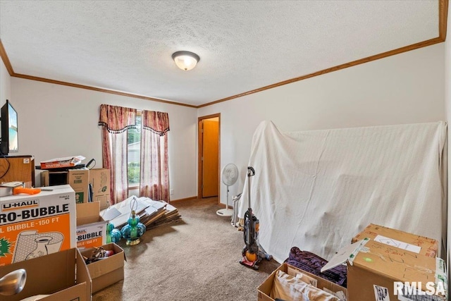 524 6th St, Andover, IL 61233 - bedroom featuring ornamental molding and carpet flooring
