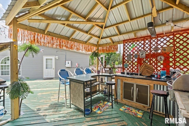 524 6th St, Andover, IL 61233 - deck with a gazebo