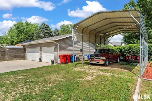 524 6th St, Andover, IL 61233 - view of vehicle parking featuring a detached garage