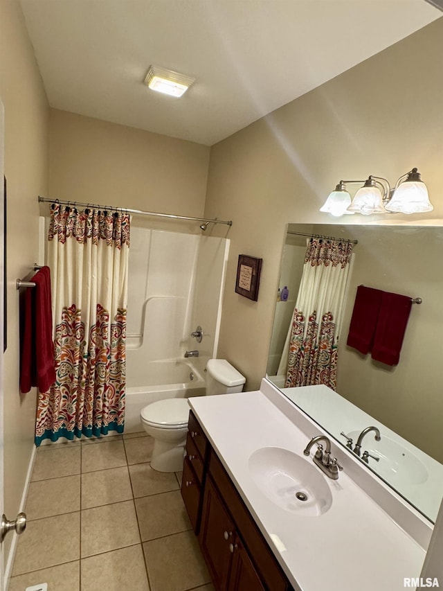 310 Westminster Rd, Germantown Hills, IL 61548 - full bath with vanity, tile patterned flooring, and shower / tub combo with curtain