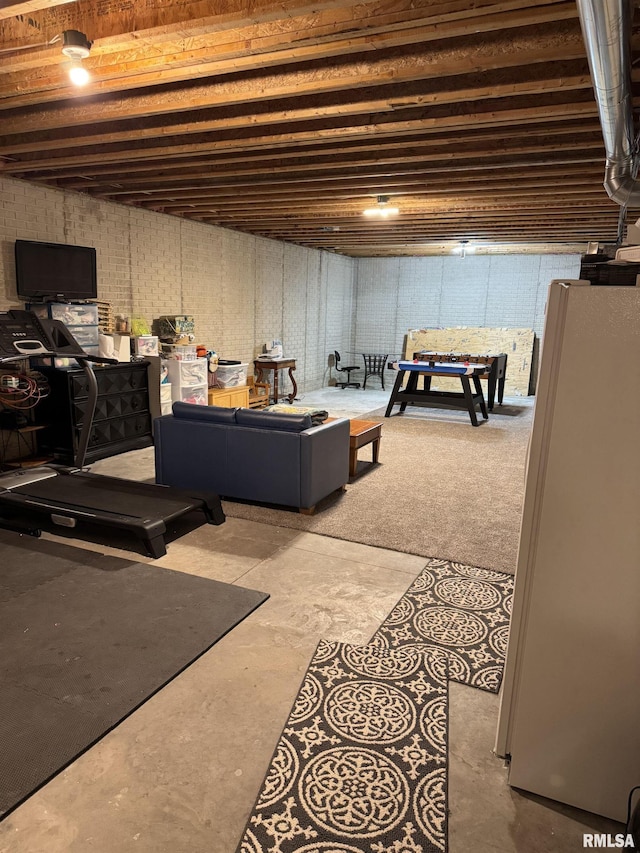 310 Westminster Rd, Germantown Hills, IL 61548 - unfinished below grade area featuring freestanding refrigerator