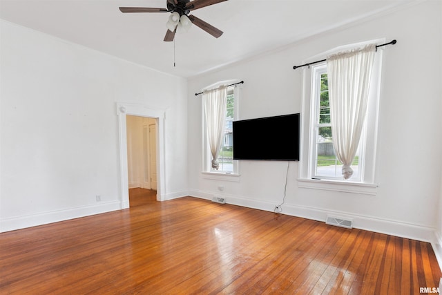 107 S High St, Port Byron, IL 61275 - unfurnished room with wood-type flooring and ceiling fan