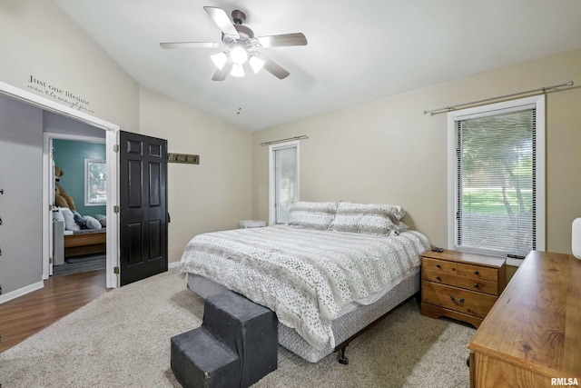 885 47th Ave, East Moline, IL 61244 - bedroom featuring vaulted ceiling and a ceiling fan