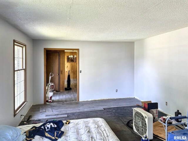900 E 4th St, West Frankfort, IL 62896 - bedroom with multiple windows, a textured ceiling, and wood finished floors