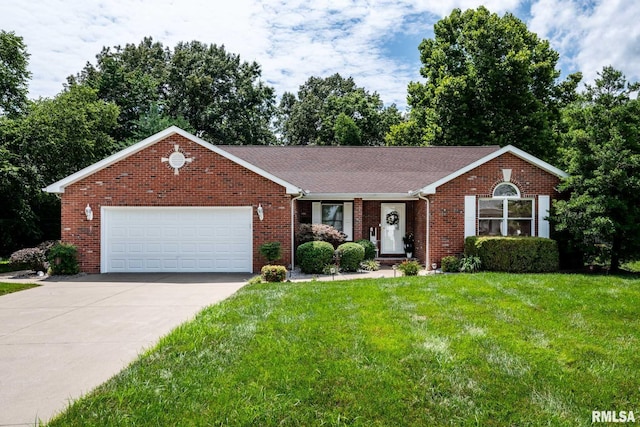 805 New Day Way, Marion, IL 62959 - view of front of property with driveway, an attached garage, a front lawn, and brick siding