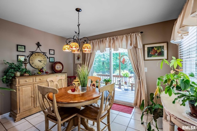 805 New Day Way, Marion, IL 62959 - dining room with light tile patterned flooring and a chandelier
