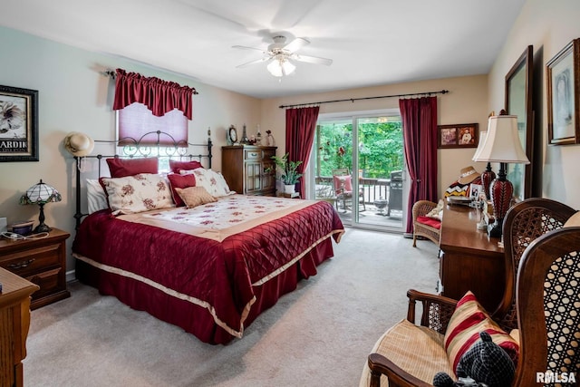 805 New Day Way, Marion, IL 62959 - carpeted bedroom with access to exterior and ceiling fan