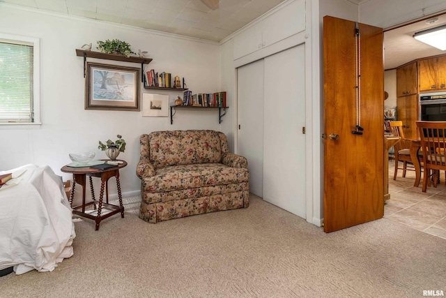 613 S Locust, West Frankfort, IL 62896 - living area with carpet floors and crown molding