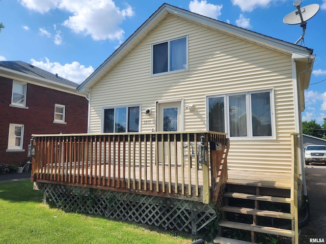 3217 18th Ave, Rock Island, IL 61201 - rear view of house with a wooden deck