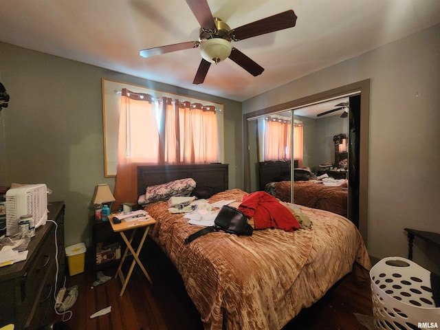 3217 18th Ave, Rock Island, IL 61201 - bedroom with wood finished floors and a ceiling fan